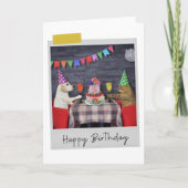 Labrador and Cat Funny Birthday Card Kaart (Voorkant)