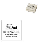 Labrador and Pug Dog Grooming Service Address Rubberstempel (Gestempeld)