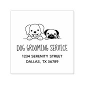 Labrador and Pug Dog Grooming Service Address Zelfinktende Stempel (Design)
