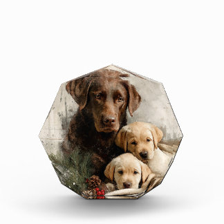 Labrador and Puppies Vintage Christmas Puzzle Fotoblokken