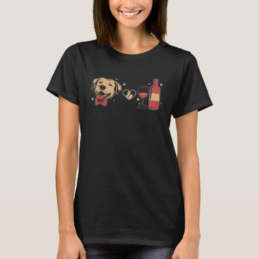 Labrador And Wine  Lab Dad Dog Mom Wine T-shirt (Voorkant)