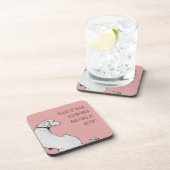 Labrador Art Dog Mam Citaat Roze Bier Onderzetter (Rechterzijde)