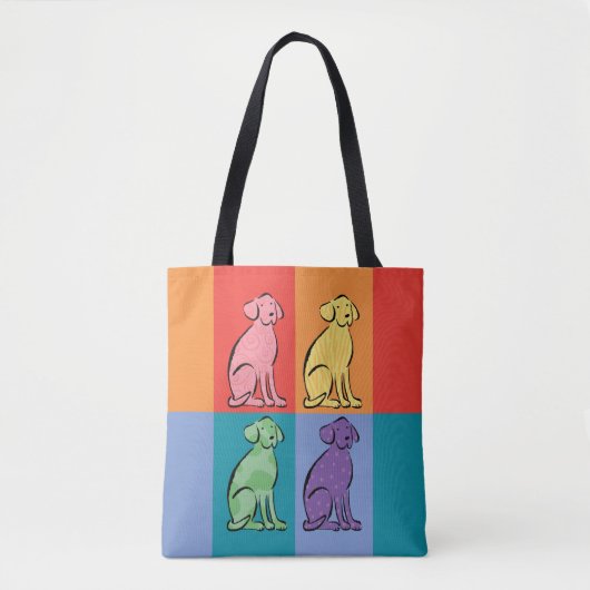 Labrador Art-kleurenblokken Tote Bag (Voorkant)