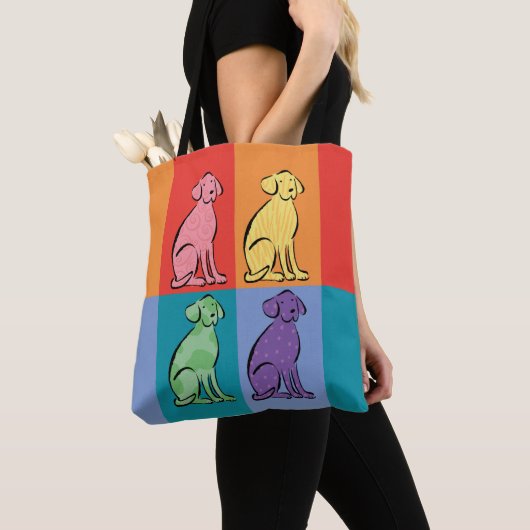 Labrador Art-kleurenblokken Tote Bag (Dichtbij)
