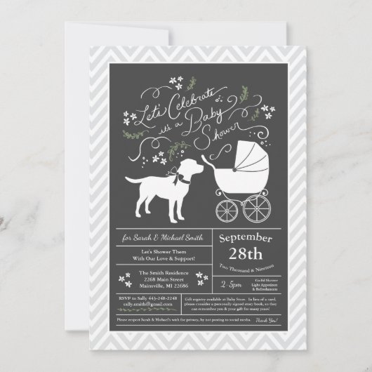Labrador Baby Shower Geslacht Neutraal Lab Kaart (Voorkant)