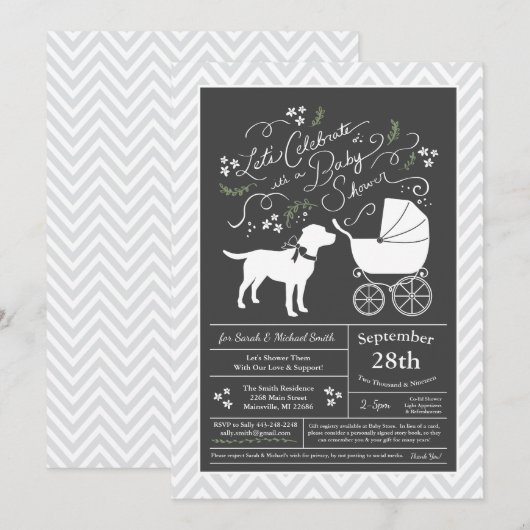 Labrador Baby Shower Geslacht Neutraal Lab Kaart (Voorkant / Achterkant)