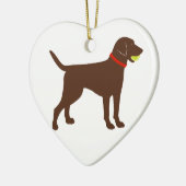 labrador ball fetch, chocoladelab play keramisch ornament (Links)