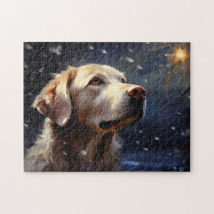 Labrador bij nacht legpuzzel