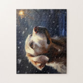 Labrador bij nacht legpuzzel (Verticaal)