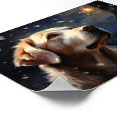 Labrador bij nacht poster (Hoek)