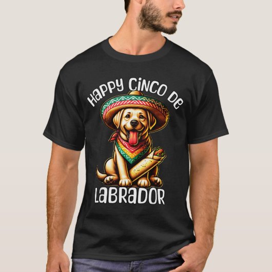 Labrador blij cinco de mayo  t-shirt (Voorkant)