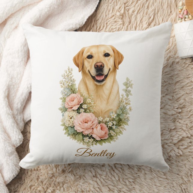 Labrador Bloemportret Kussen (Deken)