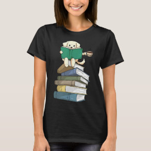 Labrador Boeken Koffie Geel Lab Hond Lezen T-shirt