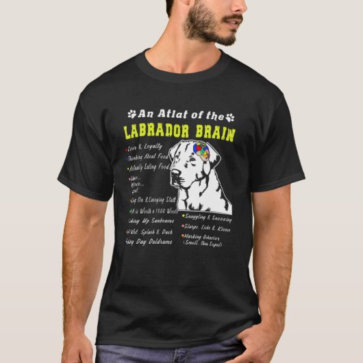 Labrador Brain Black Yellow Chocolate Lab T-shirt (Voorkant)