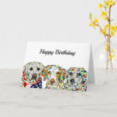 Labrador, Bretagne Spaniel, Border Collie Kaart (Gele Bloem)