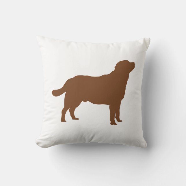 Labrador Brown Silhouette Standing Lab Kussen (Voorkant)