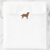 Labrador Bruin Staand Lab Silhouet Ronde Sticker (Tas)