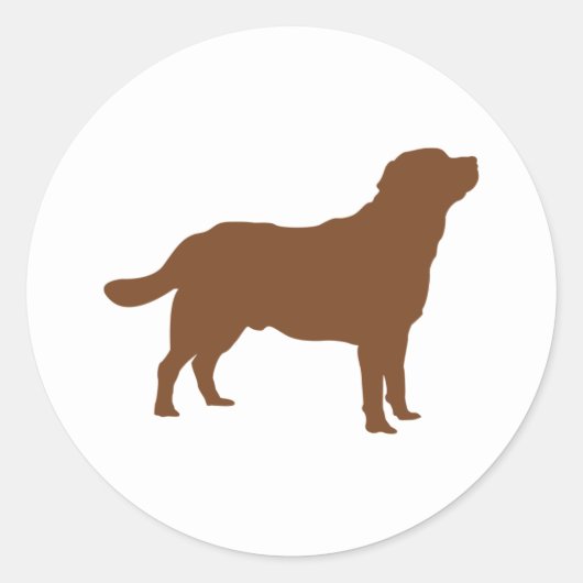 Labrador Bruin Staand Lab Silhouet Ronde Sticker (Voorkant)