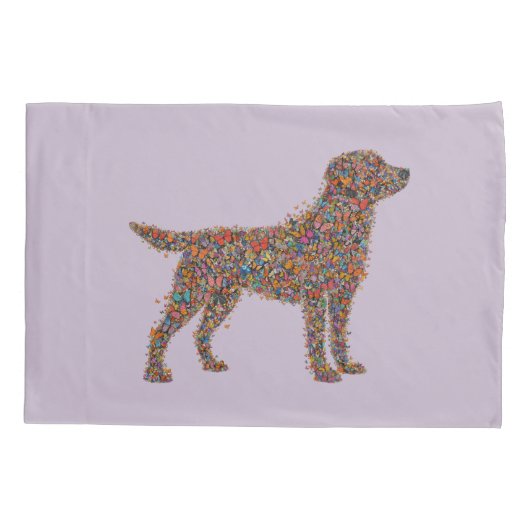 Labrador Butterfly Art Reversible Lavender Dog Mom Kussensloop (Achterkant-Links)