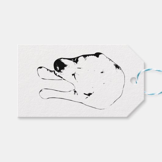 Labrador-cadeaubijslab, vrolijke afwerking cadeaulabel (Voorkant (Horizontaal))
