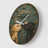  Labrador Café Coffee Lovers Vintage Grote Klok (Hoek)