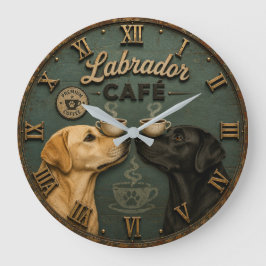 Labrador Café Coffee Lovers Vintage Grote Klok