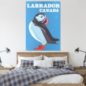 Labrador Canada Papegaaiduiker vintage reisposter Canvas Afdruk (Insitu (Slaapkamer))
