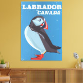 Labrador Canada Papegaaiduiker vintage reisposter Canvas Afdruk (Insitu (Woonkamer))