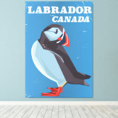 Labrador Canada Papegaaiduiker vintage reisposter Canvas Afdruk (Insitu (Houten vloer))
