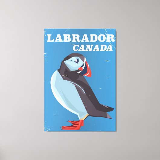 Labrador Canada Puffin vintage-poster Canvas Afdruk (Voorkant)