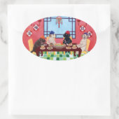 Labrador Chinese Restaurant Ovale Sticker (Tas)