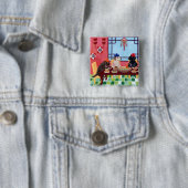 Labrador Chinese Restaurant Vierkante Button 5,1 Cm (In situ)