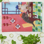 Labrador Chinese restaurantschilderijen Theedoek (Gevouwen)