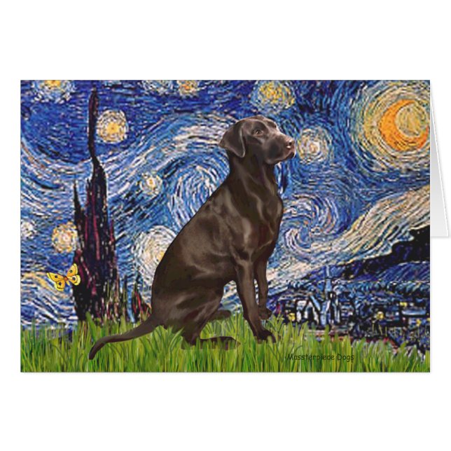 Labrador (Chocolade1) - De sterrenhemel (Voorkant Horizontaal)