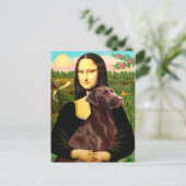 Labrador (Chocolade) - Mona Lisa Briefkaart (Staand voorkant)