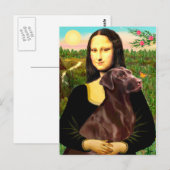 Labrador (Chocolade) - Mona Lisa Briefkaart (Voorkant / Achterkant)