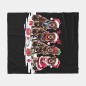 Labrador chocolade Santa hat gewei elf Kerstmis Fleece Deken (Voorkant (Horizontaal))
