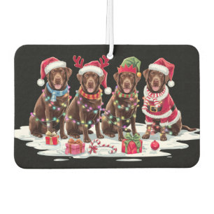 Labrador chocolade Santa hat gewei elf Kerstmis Luchtverfrisser