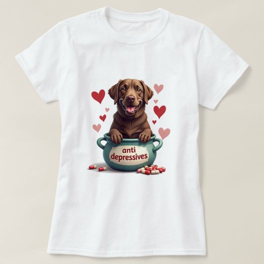 Labrador, chocoladebruin t-shirt (Design voorkant)