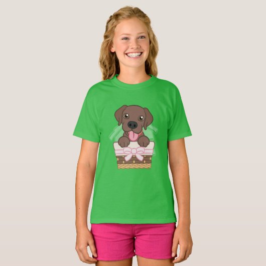 Labrador Chocolate Puppy T-shirt (Voorkant volledig)