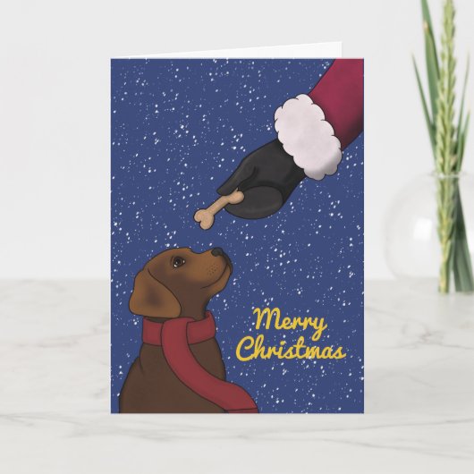 Labrador Chocolate Retriever Dog Kerstmis Feestdagen Kaart (Voorkant)