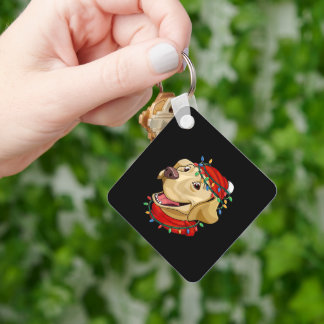 Labrador Christmas Dog Santa Hat Men Women Kids Sleutelhanger