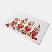 Labrador Christmas Dress Santa Hat Deurmat (Schuin)