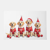 Labrador Christmas Dress Santa Hat Deurmat (Voorkant)