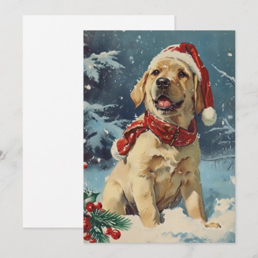 Labrador Christmas Feestdagenkaart (Voorkant / Achterkant)