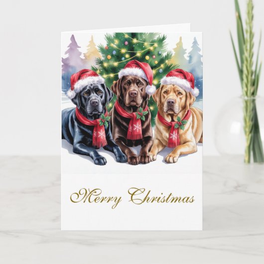 Labrador Christmas Greeting Card Kaart (Voorkant)