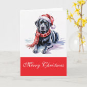Labrador Christmas Greeting Card Kaart (Gele Bloem)