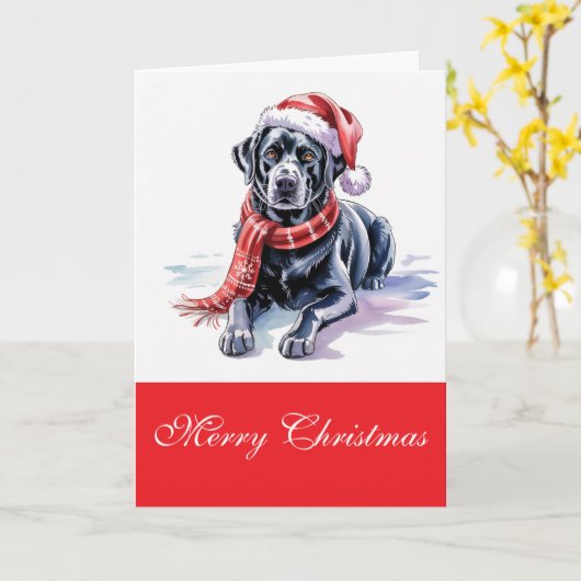 Labrador Christmas Greeting Card Kaart (Gele Bloem)