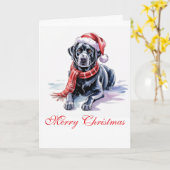 Labrador Christmas Greeting Card Kaart (Gele Bloem)