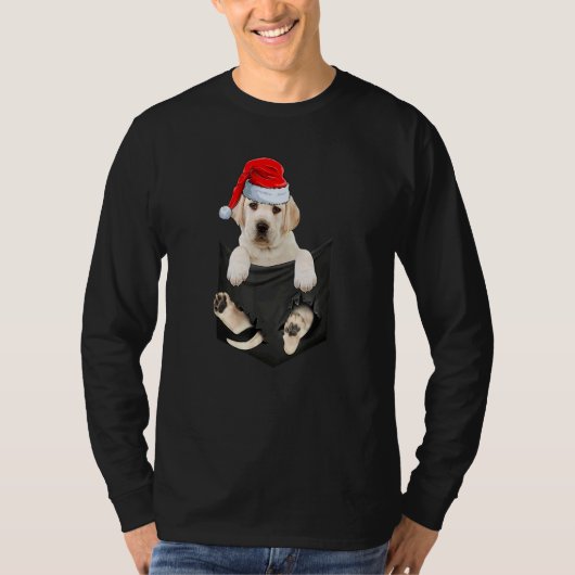 Labrador Christmas In Pocket Santa Hat Labrador Ch T-shirt (Voorkant)